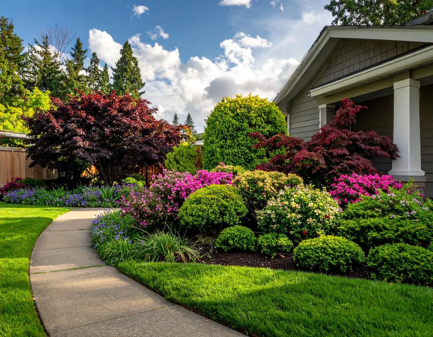 Landscaped front yard